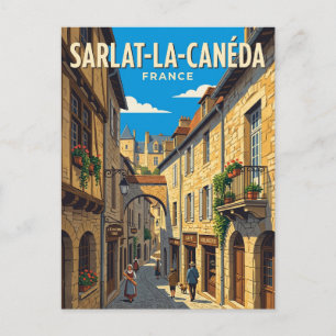 Cartão Postal Beco do Centro Histórico de Sarlat-la-Canéda Franç