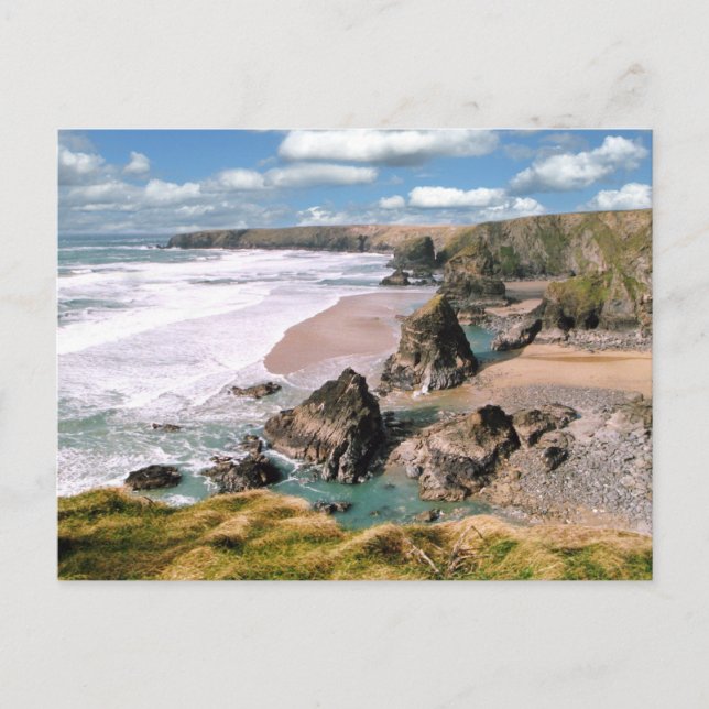 Cartão Postal Bedruthan Steps, Cornwall (Frente)