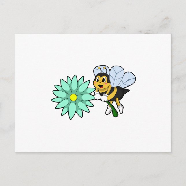 Cartão Postal Bee com Flor.PNG (Frente)