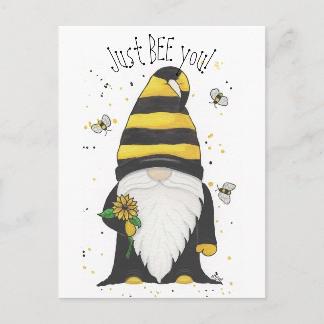 Cartão Postal Bee Gnomo, só beba você! (Frente)