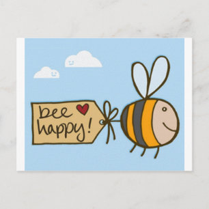 Cartão Postal Bee Happy