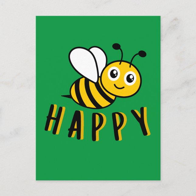 Cartão Postal Bee Happy (Frente)