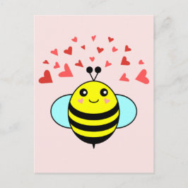 Cartão Postal Bee Happy Love Heart