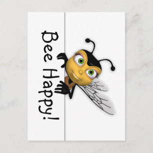 Cartão Postal Bee Happy Posta Card - Cartão-postal de abelha
