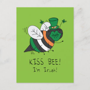 Cartão Postal Bee Irish Engraçado Rua. Dia de Patrick