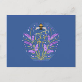 Cartão Postal Bee Kind Floral Design - Mensagem Motivacional