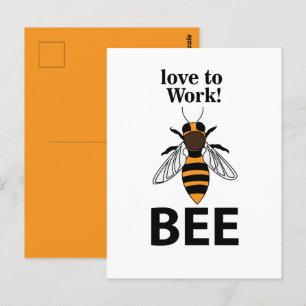 Cartão Postal Bee Love To Work Bee