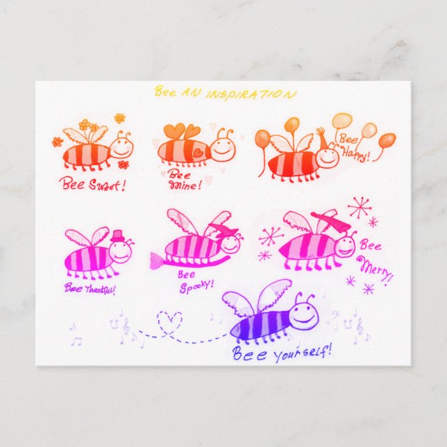 Cartão Postal Bee Uma Inspiração (Frente)