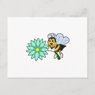 Cartão Postal Bee with Flower.PNG