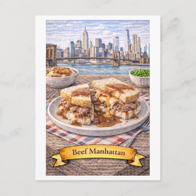 Cartão Postal Beef Manhattan (Série de Comida Americana) (Frente)