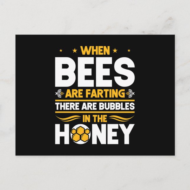 Cartão Postal Beekeeper Gift | When Bees Are Farting (Frente)