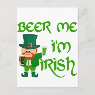 Cartão Postal Beer me, sou irlandês