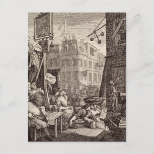 Cartão Postal Beer Street por William Hogarth