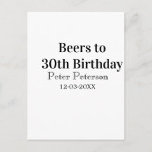 Beers to 30th birthday name date man stylishSimple