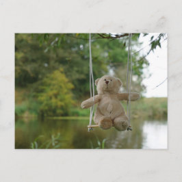 Cartão Postal Beertje op schommel aan boom