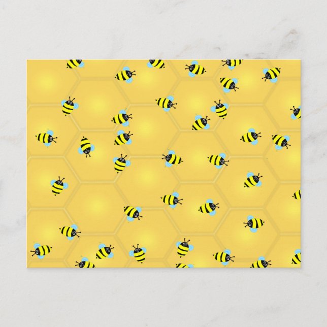 Cartão Postal Bees Buzzing (Frente)