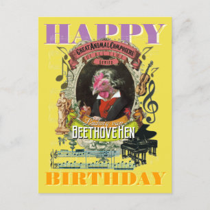 Cartão Postal Beethovehen Beethoven Feliz Aniversário