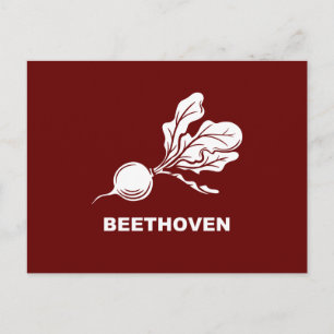 Cartão Postal Beethoven Beets Divertimento tipográfico, moderno
