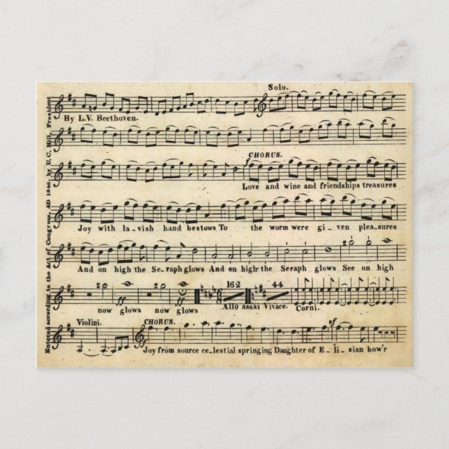 Cartão postal Beethoven Symphony No. 9 (Frente)