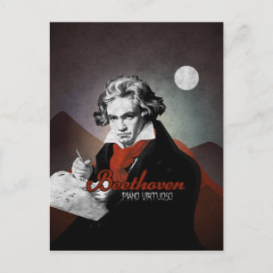 Cartão Postal Beethoven virtuoso do piano negro