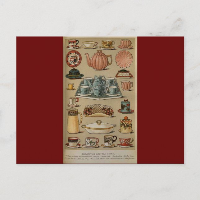 Cartão Postal Beeton Breakfast Tea China Crockery (Frente)