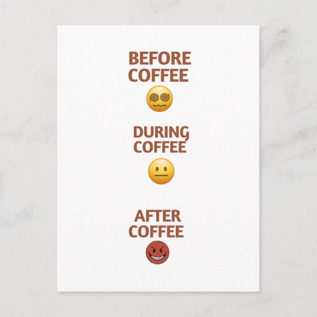 Cartão Postal Before During After Coffee Mood Vector Art (Frente)