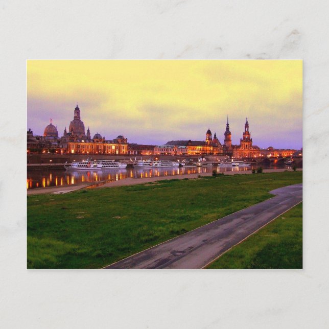 Cartão Postal Bei Nacht de Dresden (Frente)