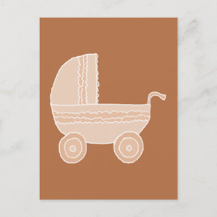 Cartão Postal Beige Beige Stroler, velho e fascinado, em Brown.