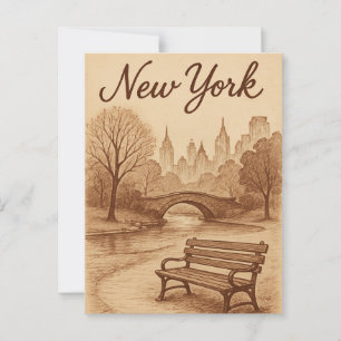 Cartão Postal Beige New York