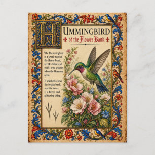 Cartão Postal Beija-flor, Arte do Bestiário Medieval