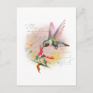 Cartão Postal Beija-flor - As coisas pequenas são as mais bonita