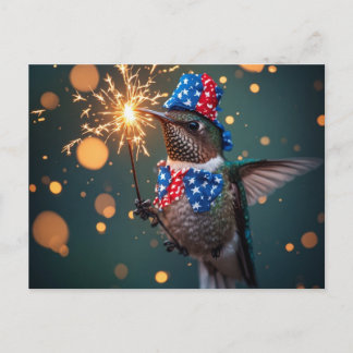 Cartão Postal Beija-flor Celebrando o Dia da Independência dos E