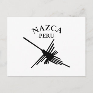 Cartão Postal Beija-flor Nazca Peru com texto curvo