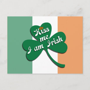 Cartão Postal Beija-me Eu sou Irlandês