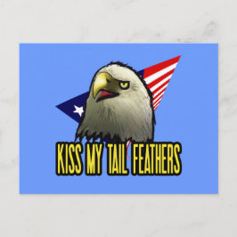 Cartão Postal Beija Minha Cauda Pena Americana Engraçado De Águi