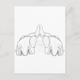 Cartão Postal Beijando Elefantes