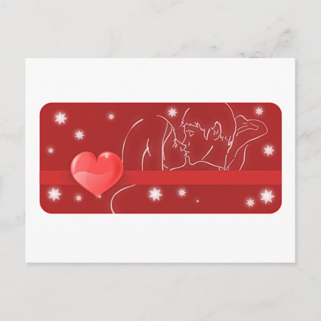 Cartão Postal Beijar Casal/ Amor (Frente)