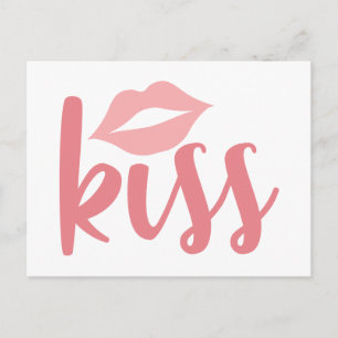 Cartão Postal Beije Amor Batom Rosa Amor Casamento Noivado