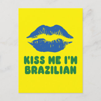 Cartão Postal Beije-me que eu sou lábios brasileiros