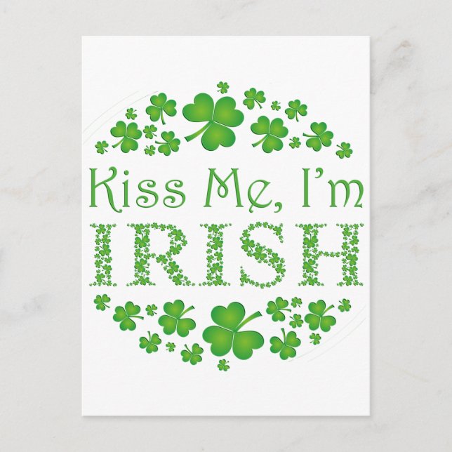 Cartão Postal Beije-me, sou irlandês (Frente)