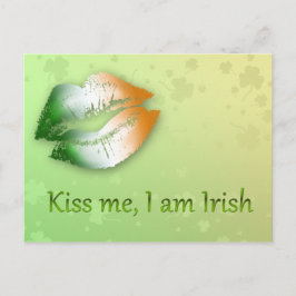 Cartão Postal Beije-me Sou Irlandês - Cartão-postal