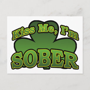 Cartão Postal Beije-me Sou Sober Postcard