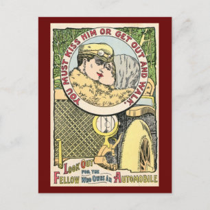 Cartão Postal Beije-o ou saia da Vintage Romance 1915