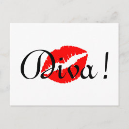 Cartão Postal Beijo da Diva Vermelha