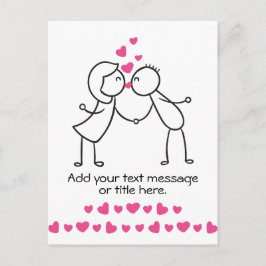 Cartão Postal Beijo de Casal bonito Adicionar seu texto
