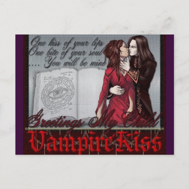 Cartão Postal beijo de vampiro (Frente)