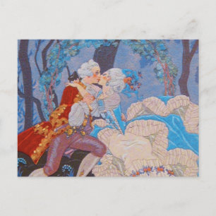 Cartão Postal Beijo Fashion Plate ~ Vintage Marie Antoinette