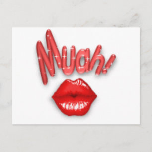 Cartão Postal Beijo, muah