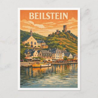 Cartão Postal Beilstein Alemanha Paisagem Arte de Viagem Vintage