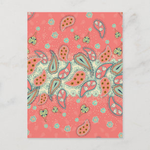 Cartão Postal Beira de Boho Paisley